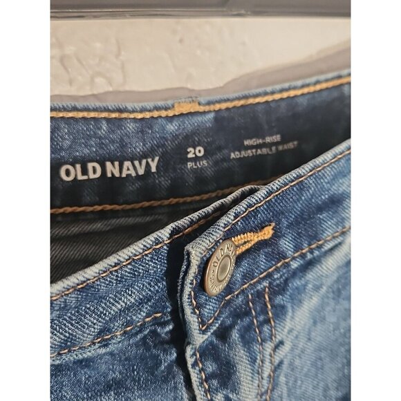 Old Navy Girls Sky High Adjustable Waist 20 Plus Medium Wash Denim Cutoff Short - Picture 2 of 6